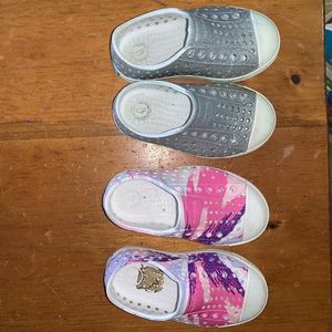 Two pairs of toddler native shoes. Size 6